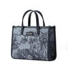 FION Leather-Trimmed Under-The-Sea Jacquard Mini Tote - Blue