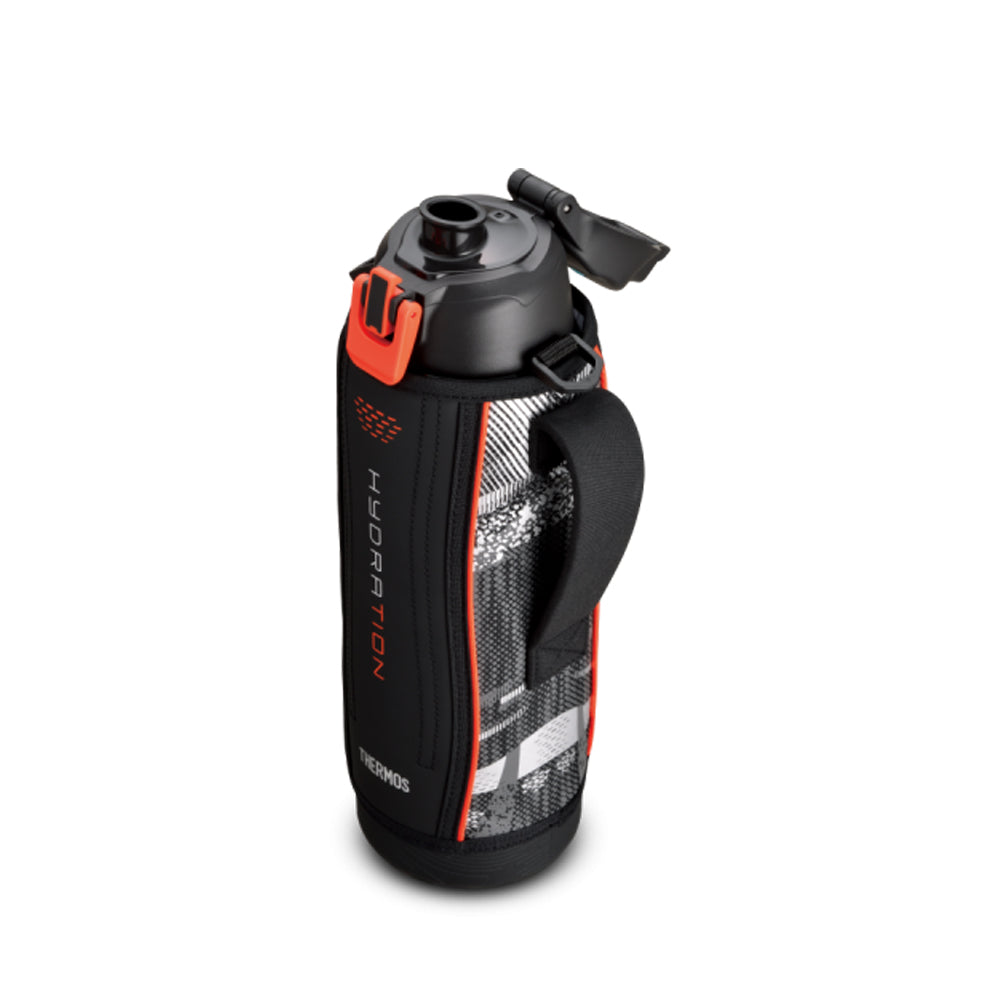 THERMOS 1.5L Stainless Steel Sport Bottle with Pouch - Black Valencia