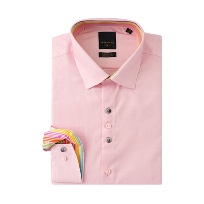 Ferraggus 100% Cotton Wrinkle Resistant Long-Sleeved Shirt - Col-I