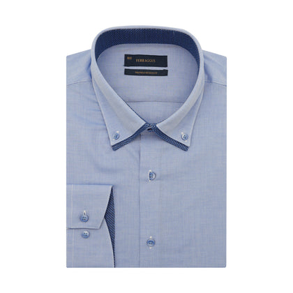 Ferraggus Double Collar Long-Sleeved Shirt - Blue