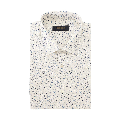 Ferrraggus 100% Cotton Short-Sleeved Shirt - White