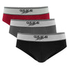 (Bundle of 2) GUS BEAR 100% Cotton Briefs (3-pc pack) - Black/Grey/Red
