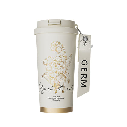 GERM Lily of the Valley Floral Vacuum Flask 500ml - White