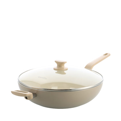 GREENPAN 32cm Essence Taupe Covered Ceramic Wok