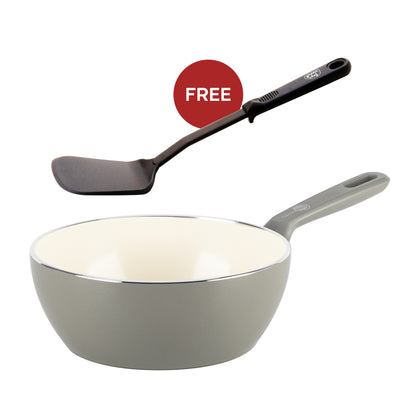 GREENPAN 20cm Memphis Ceramic Open Chefpan + FREE Nylon Solid Turner