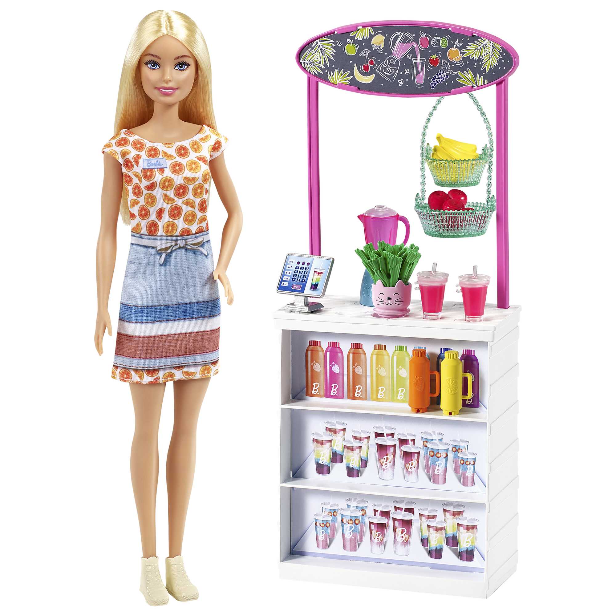 Barbie Smoothie Bar Playset with Blonde Barbie Doll (GRN75)