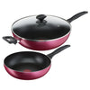 Tefal Clean & Light 26cm Fry Pan + 32cm Wok Pan With Lid (B224S3)