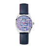 Guess 36mm Silver Case Navy Genuine Leather Watch