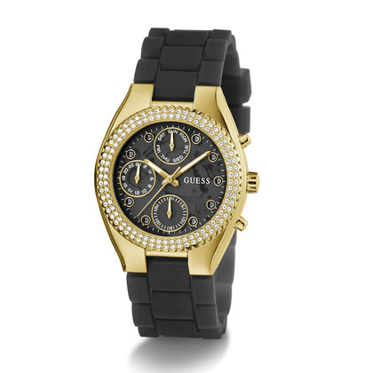 Guess 37mm Ladies Black Gold Tone Multi-function Watch (GW0773L2)