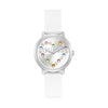 GUESS Ladies 36mm Silver Case with White Silicon Strap - White