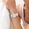 GUESS Ladies 36mm Silver Case with White Silicon Strap - White