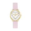 GUESS Ladies 36mm Yellow Gold Case with Pink Silicon Strap - Pink