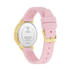 GUESS Ladies 36mm Yellow Gold Case with Pink Silicon Strap - Pink