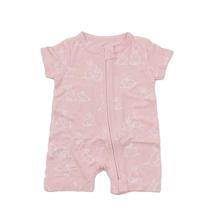 HOMIE Short Sleeve Rompers - Pink Bunny