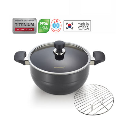 HAPPYCALL I.H Plasma Titanium 28cm Party Wok with Insert and Lid