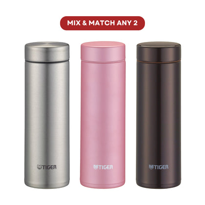 Tiger 300ml Double Stainless Steel Bottle - Mix & Match Any 2