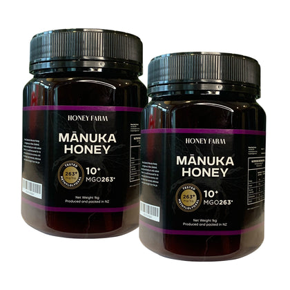 HONEY FARM Manuka 10+ MGO263+ 1kg - Bundle of 2
