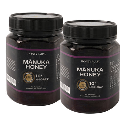 HONEY FARM Manuka 10+ MGO263+ 1kg - Bundle of 2