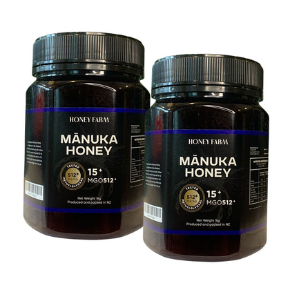 HONEY FARM Manuka 15+ MGO512+ 1kg - Bundle of 2