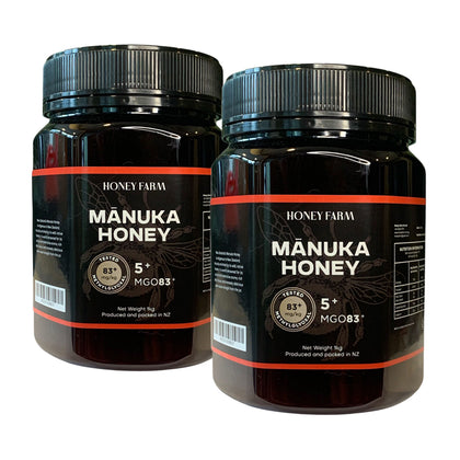HONEY FARM Manuka 5+ MGO83+ 1kg - Bundle of 2