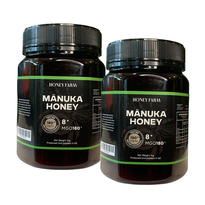 HONEY FARM Manuka 8+ MGO180+ 1kg - Bundle of 2
