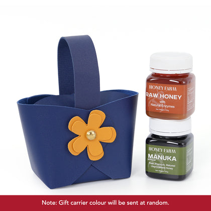 Honey Farm Manuka 125g & Raw Honey 125g with Gift Carrier