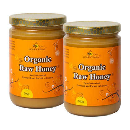 HONEY FARM Organic Raw Honey 500g (Bundle of 2)