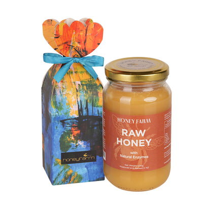HONEY FARM Raw Honey 500g Glass Bottle with Box