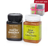 Honey Farm Raw Honey with Collagen 500g & Phyto Manuka 500g with Box