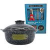 [ONLINE EXCLUSIVE 7.7 SALE] K-ART KC10" Maifan Stone Natural Ceramic Flat Pot with Stainless Steel Curtlery Set