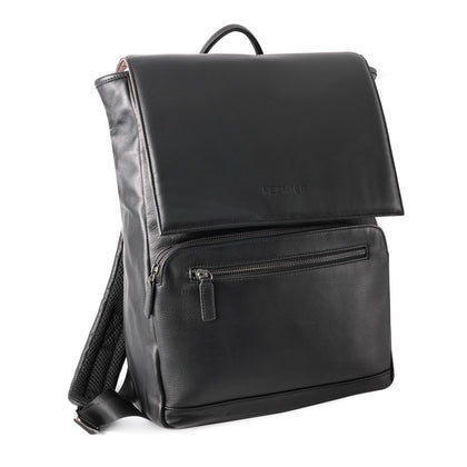 Hechter Leather Backpack - Black
