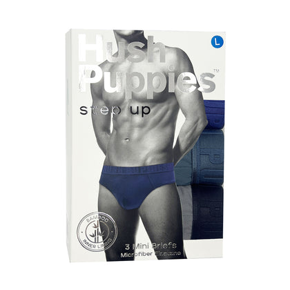 Hush Puppies 95% Microfiber 5% Elastane Mini Brirefs (3-pc Pack) - Assorted