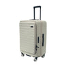 Hush Puppies HP69-4039 24" Front Opening Hard Case Spinner Luggage - Expandable, Anti-theft Zipper - Oat Milk