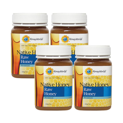 HoneyWorld Raw Honey 500g (Bundle of 4)