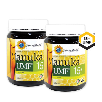 HoneyWorld® Premium Manuka UMF 15+ 1kg (Bundle of 2)