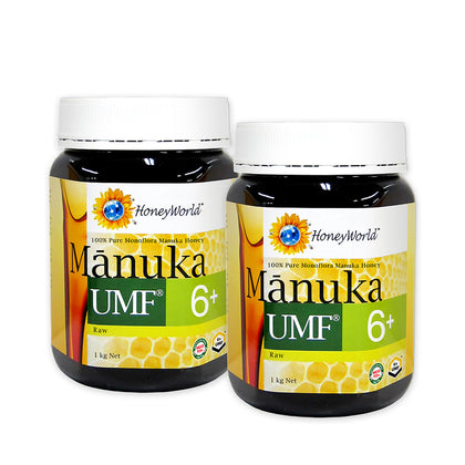 HoneyWorld Raw Manuka UMF6+ 1kg (Twin Pack)