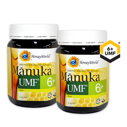 Honeyworld Raw Manuka UMF6+ 1kg (Bundle of 2)