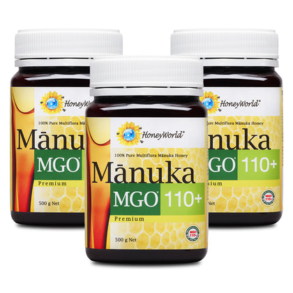 HoneyWorld Manuka MGO110+ 500g - Bundle of 3