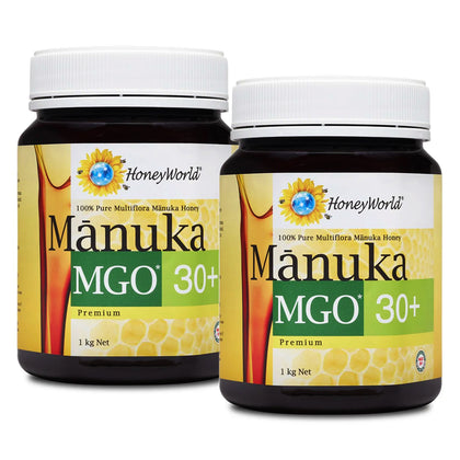 HoneyWorld Manuka MGO 30+ 1kg - Bundle of 2