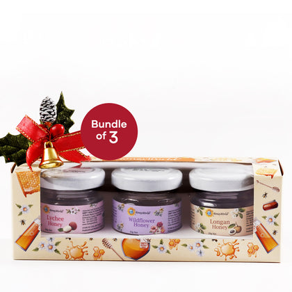 HoneyWorld Mini Honey Gift Set 30g - Bundle of 3