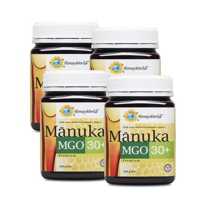 HoneyWorld Manuka MGO 30+ 500g - Bundle of 4