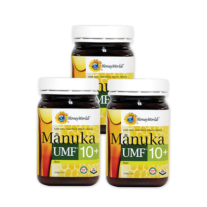 HoneyWorld Raw Manuka UMF 10+ 500g (Bundle of 3)