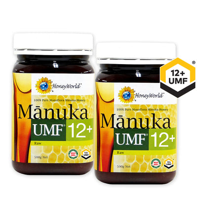 Honeyworld Raw Manuka UMF12+ 500g  (Bundle of 2)