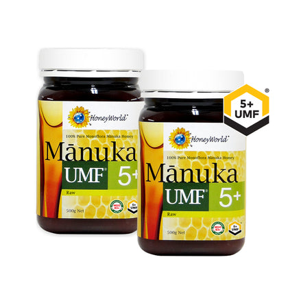 Honeyworld Raw Manuka UMF5+ 500g  (Bundle of 2)