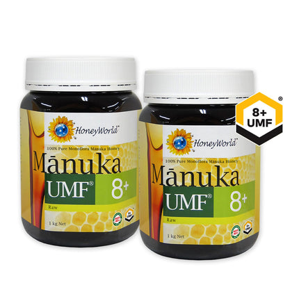Honeyworld Raw Manuka UMF8+ 1kg   (Bundle of 2)