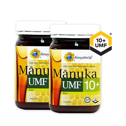 HoneyWorld Raw Manuka UMF10+ 500g - Bundle of 2