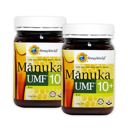 HoneyWorld Raw Manuka UMF10+ 500g - Bundle of 2