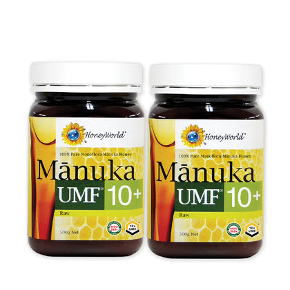 HoneyWorld Raw Manuka UMF 10+ 500g - Bundle of 2