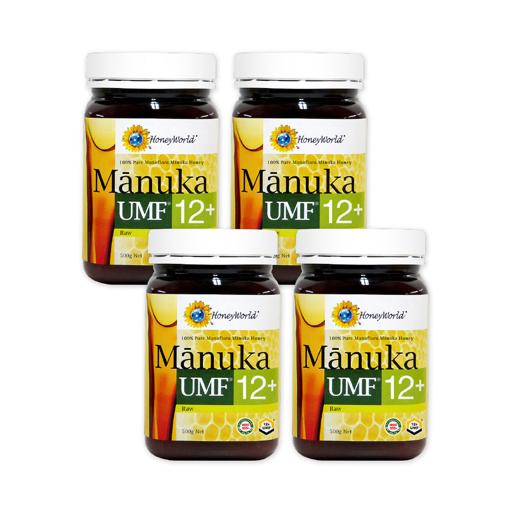 HoneyWorld Raw Manuka UMF 12+ 500g - Bundle of 4