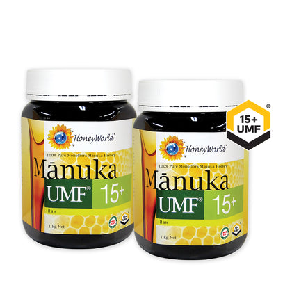 HoneyWorld Manuka UMF 15+ 1kg - Bundle of 2